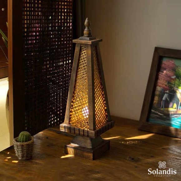 Handmade bamboo lamp, Table lamp, Bedside lamp, Teak & Bamboo light, Home decor - Picture 1 of 7